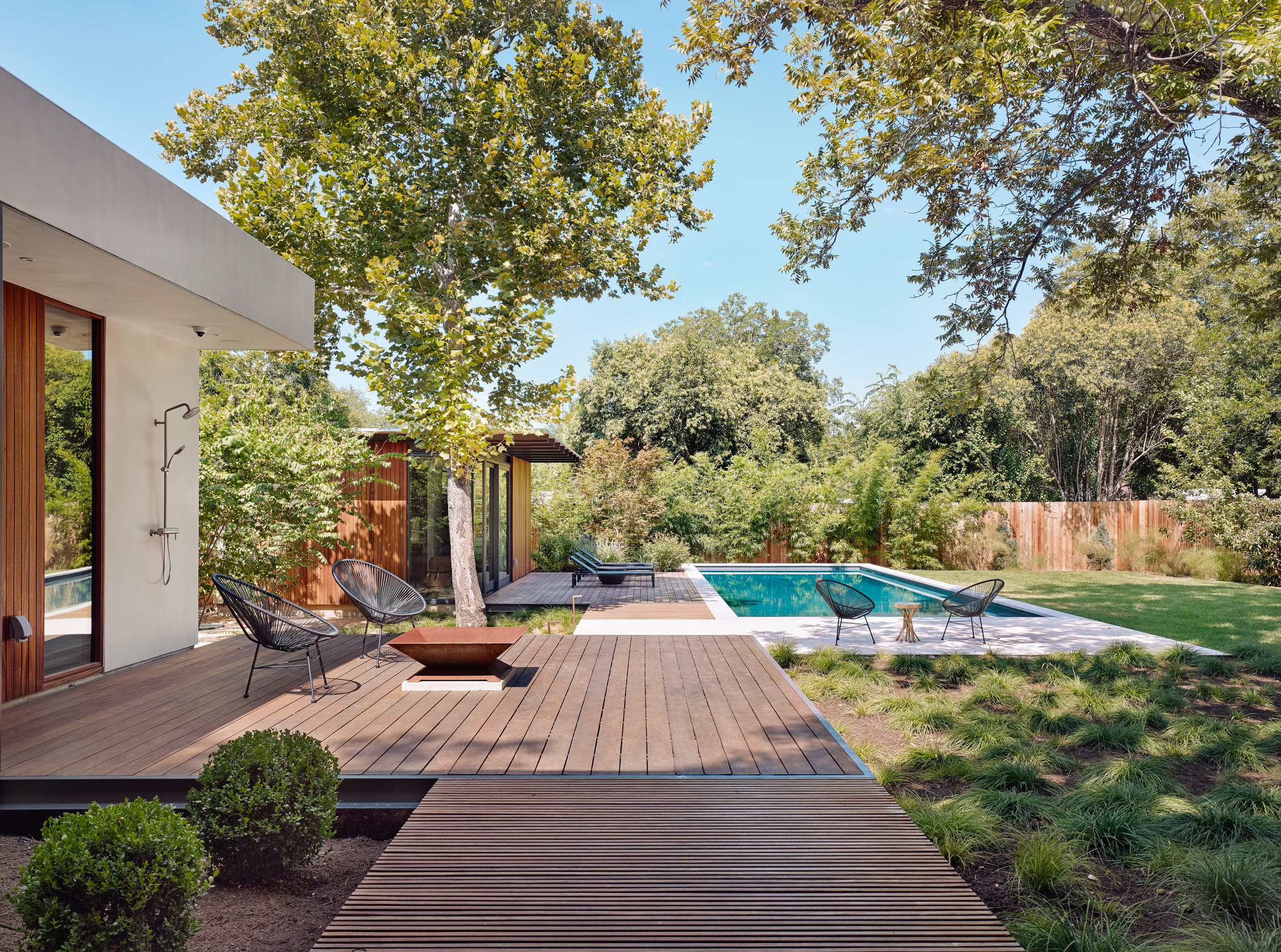 Canopy House - Backyard with Pool; A Parallel Architecture