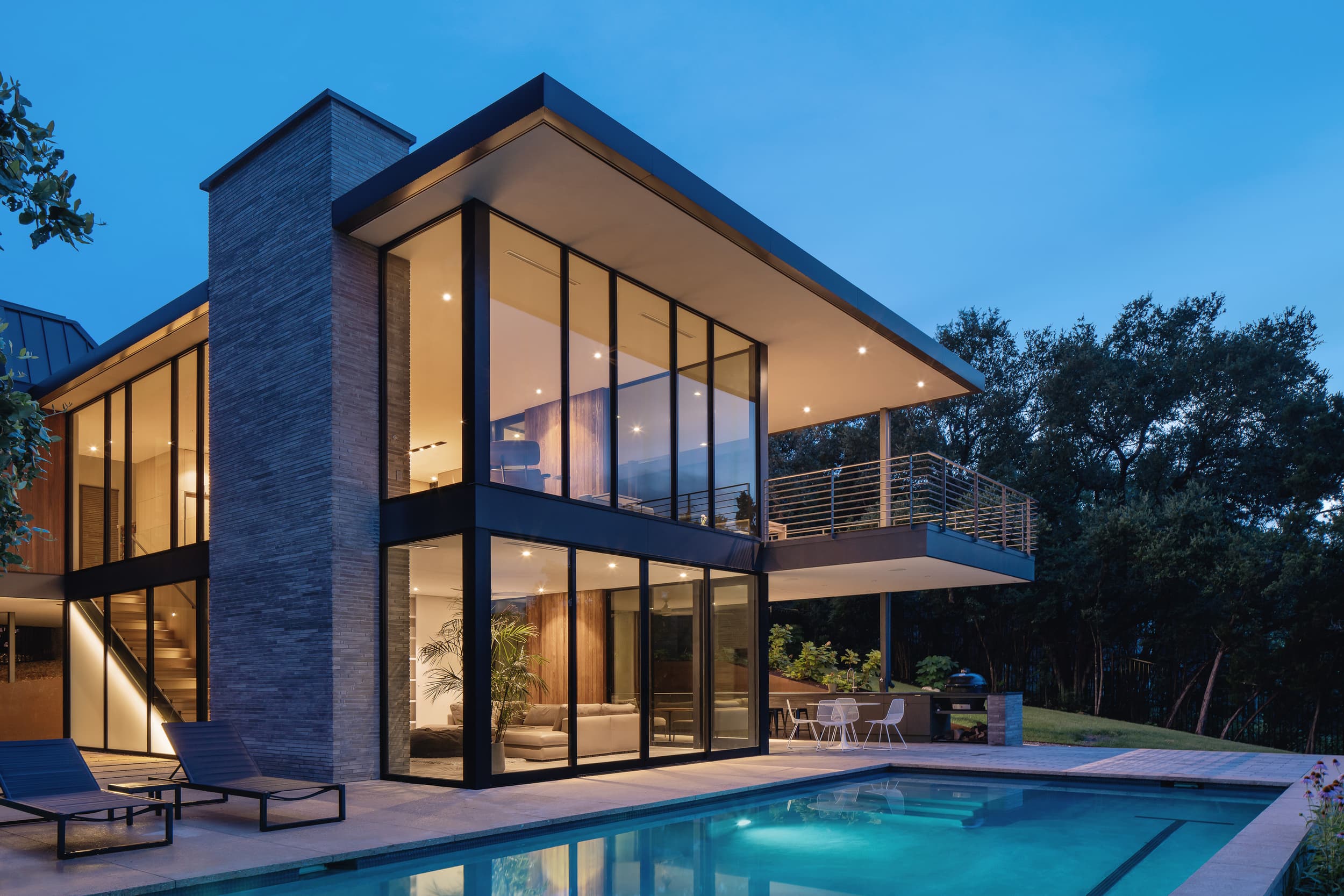 Inwood Residence - Pool Evening; A Parallel Architecture
