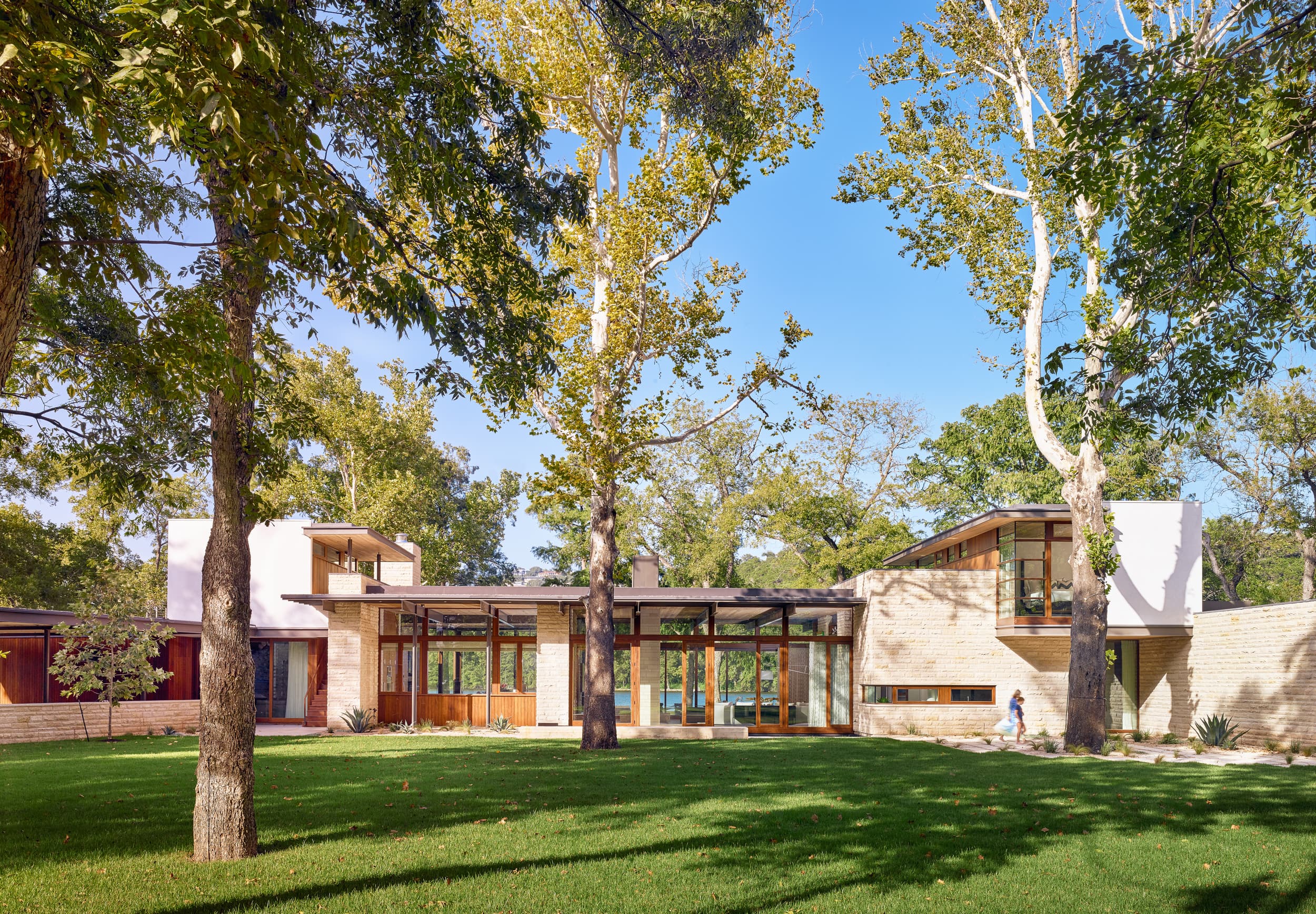 Lake Austin Residence - Front Elevation; A Parallel Architecture