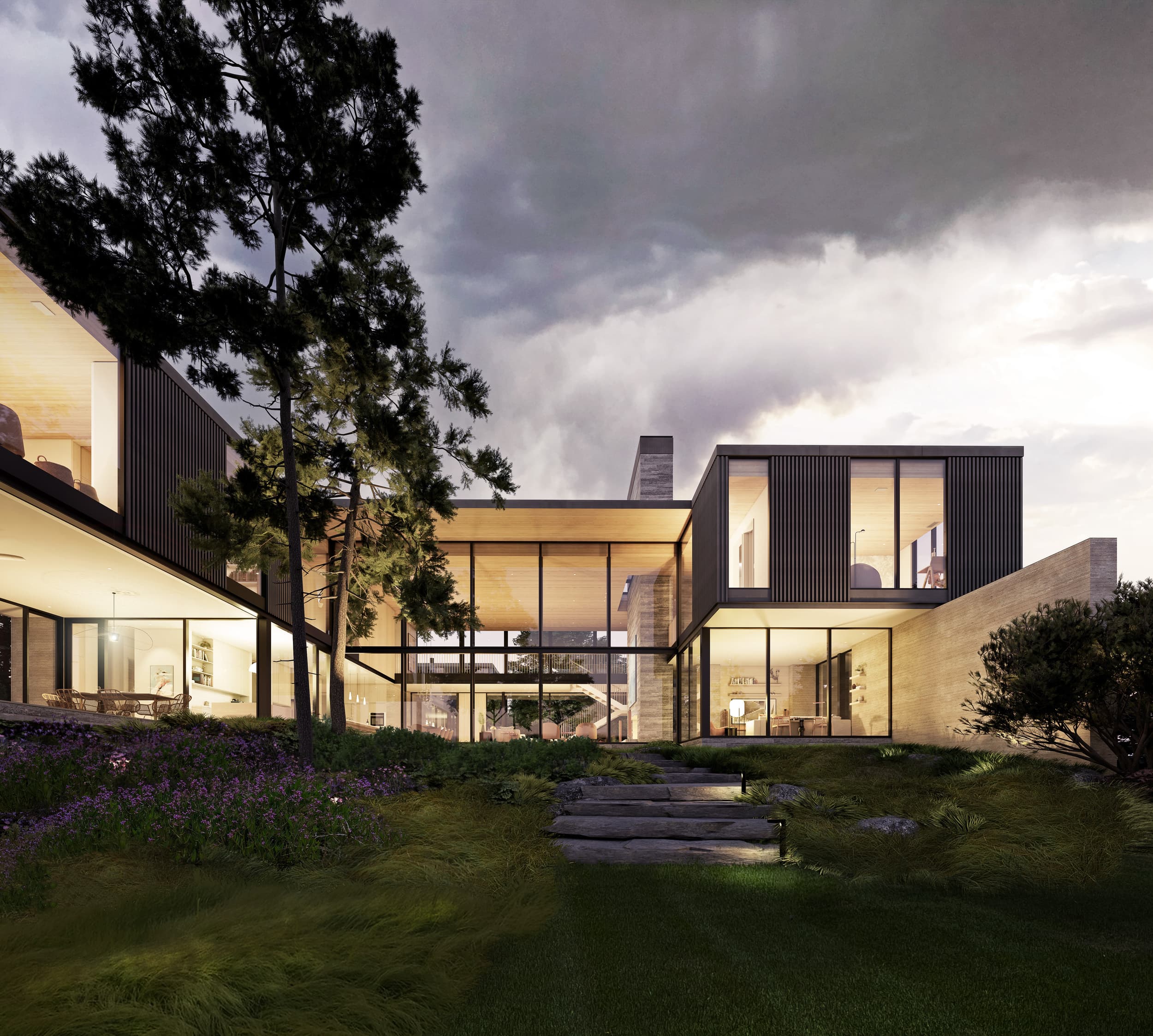 Geneva Lake House - Backyard; A Parallel Architecture