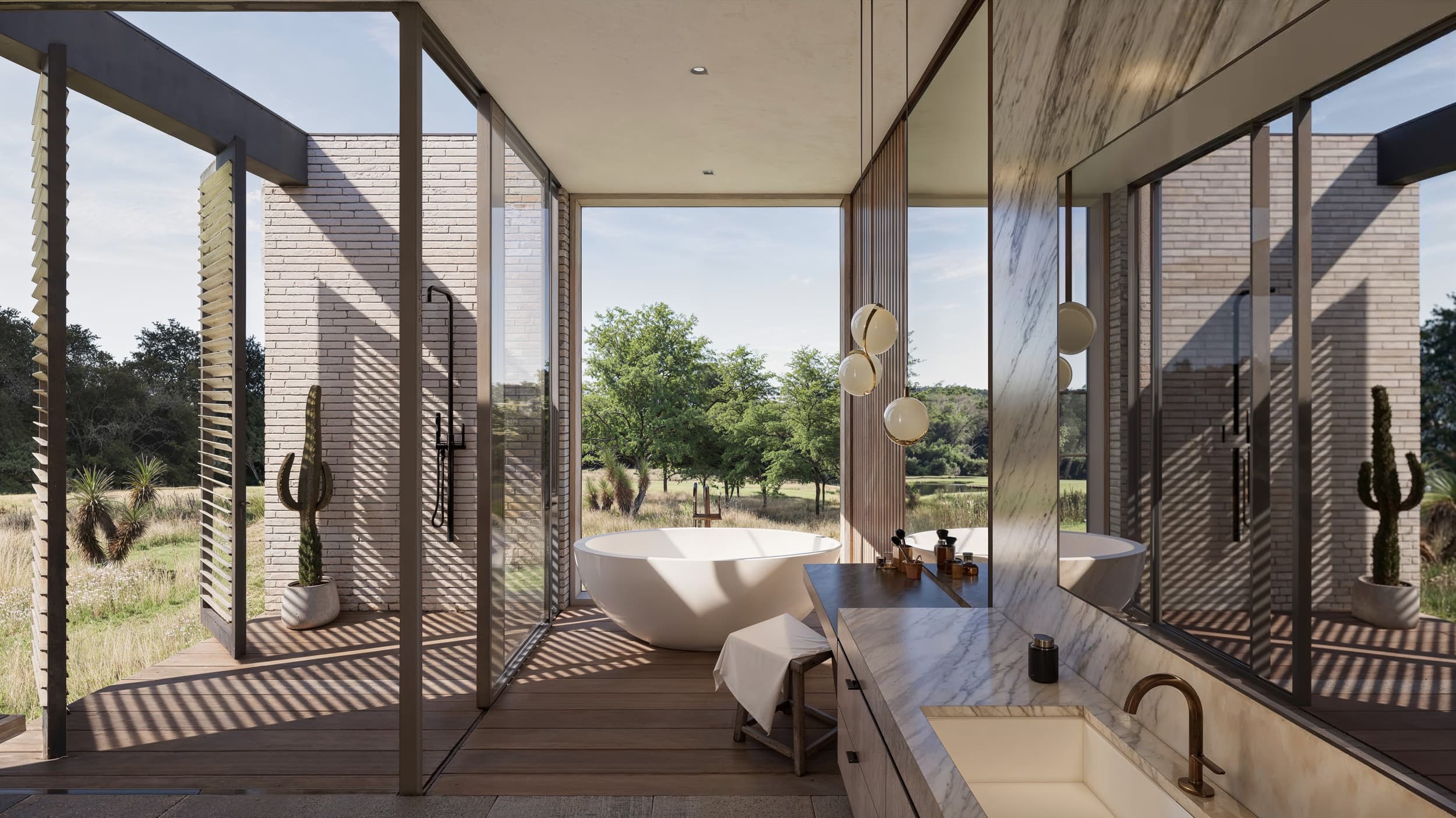 Pedernales Falls Ranch - Primary Bath; A Parallel Architecture