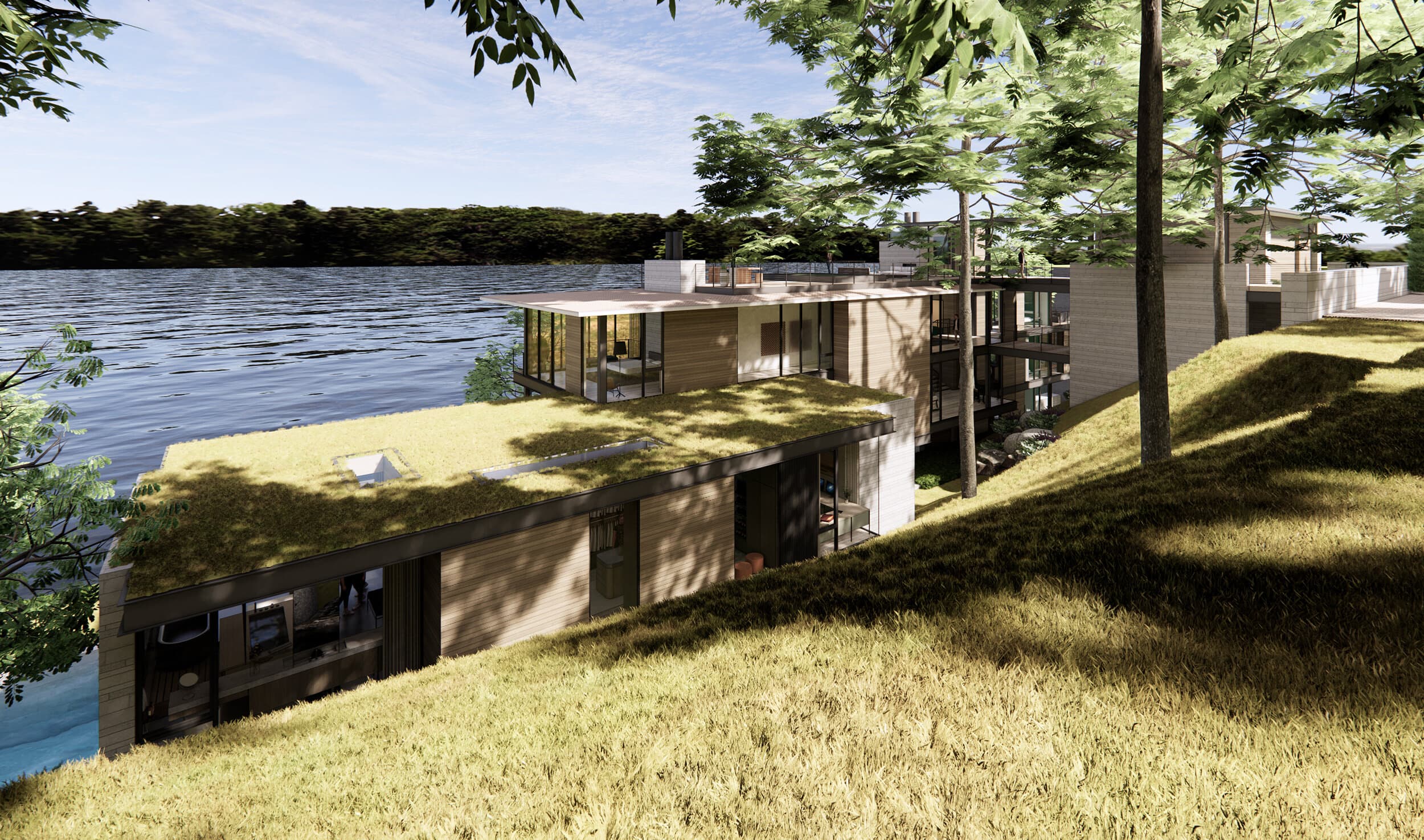 Rivercrest Residence - Street View; A Parallel Architecture