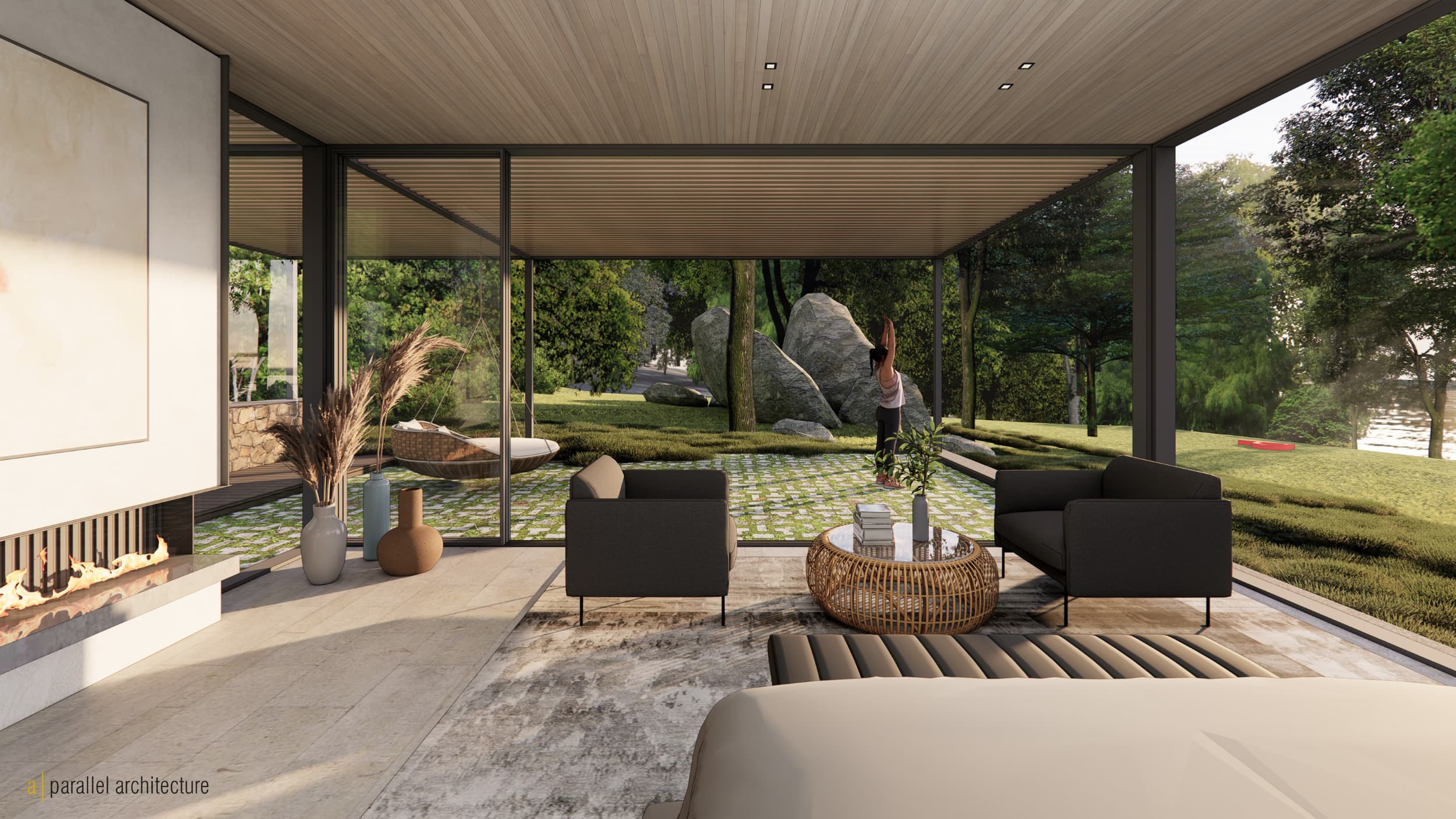 River's End Residence - Primary Bedroom; A Parallel Architecture