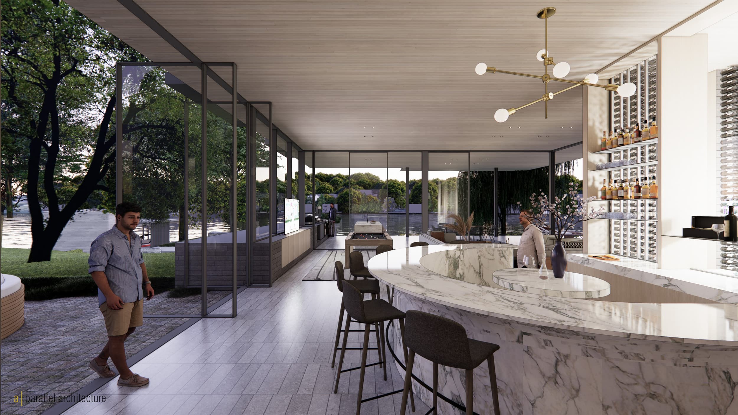 River's End Residence - Bar; A Parallel Architecture