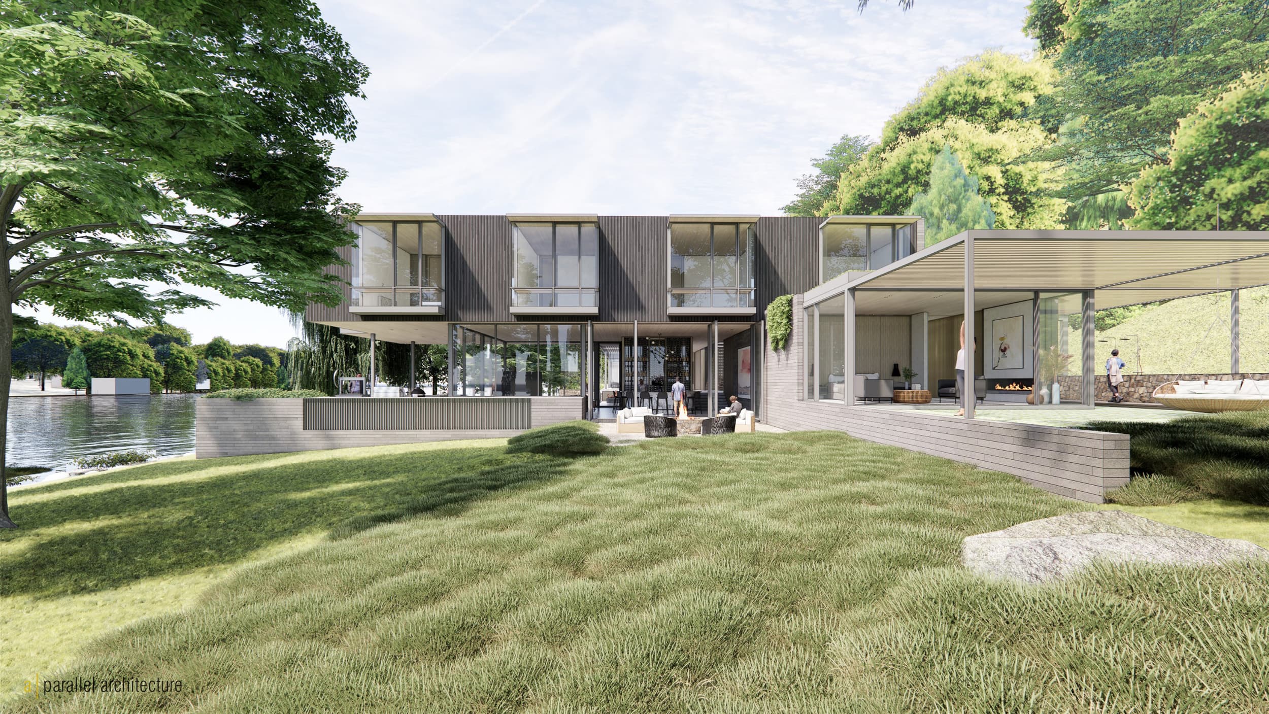 River's End Residence - Side Yard; A Parallel Architecture