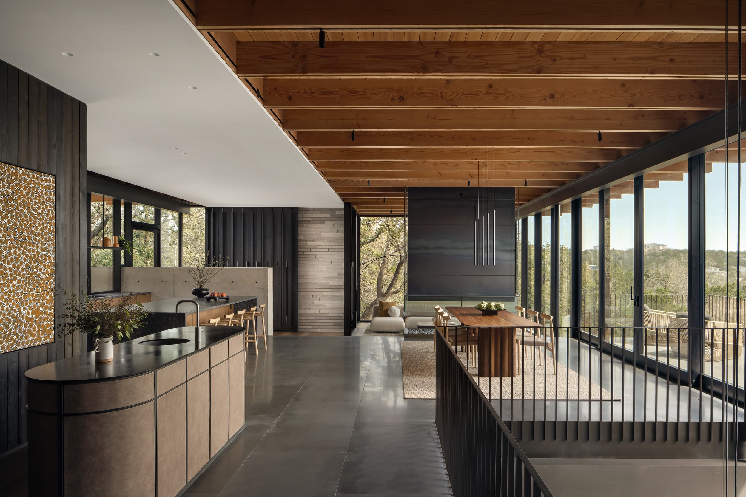 Terrace Mountain Residence - Bar and Dining Room; A Parallel Architecture