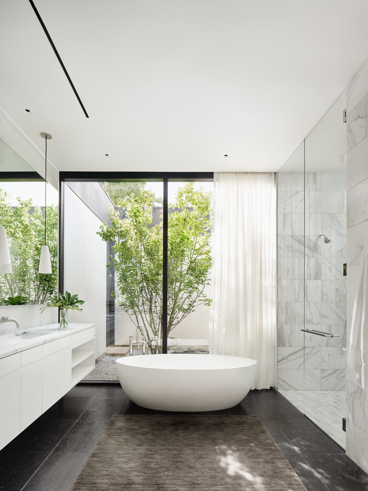 West Lynn Residence - Primary Bath Freestanding Tub; A Parallel Architecture