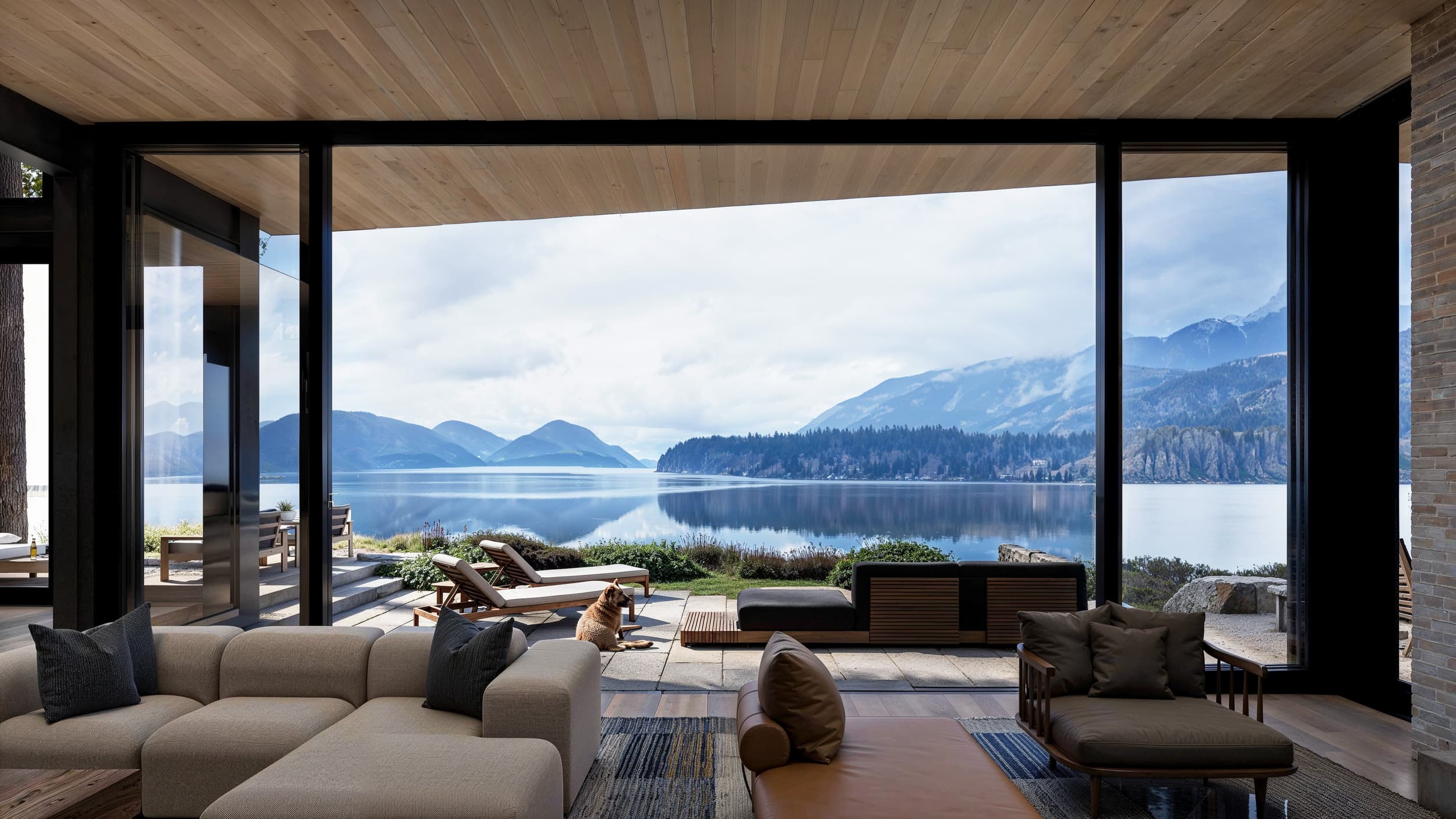 Whitefish Residence - Livingroom Render; A Parallel Architecture