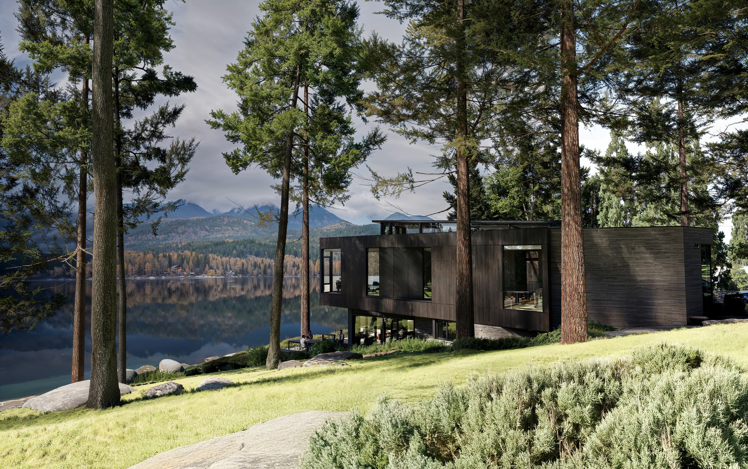 Whitefish Residence - Exterior Render; A Parallel Architecture