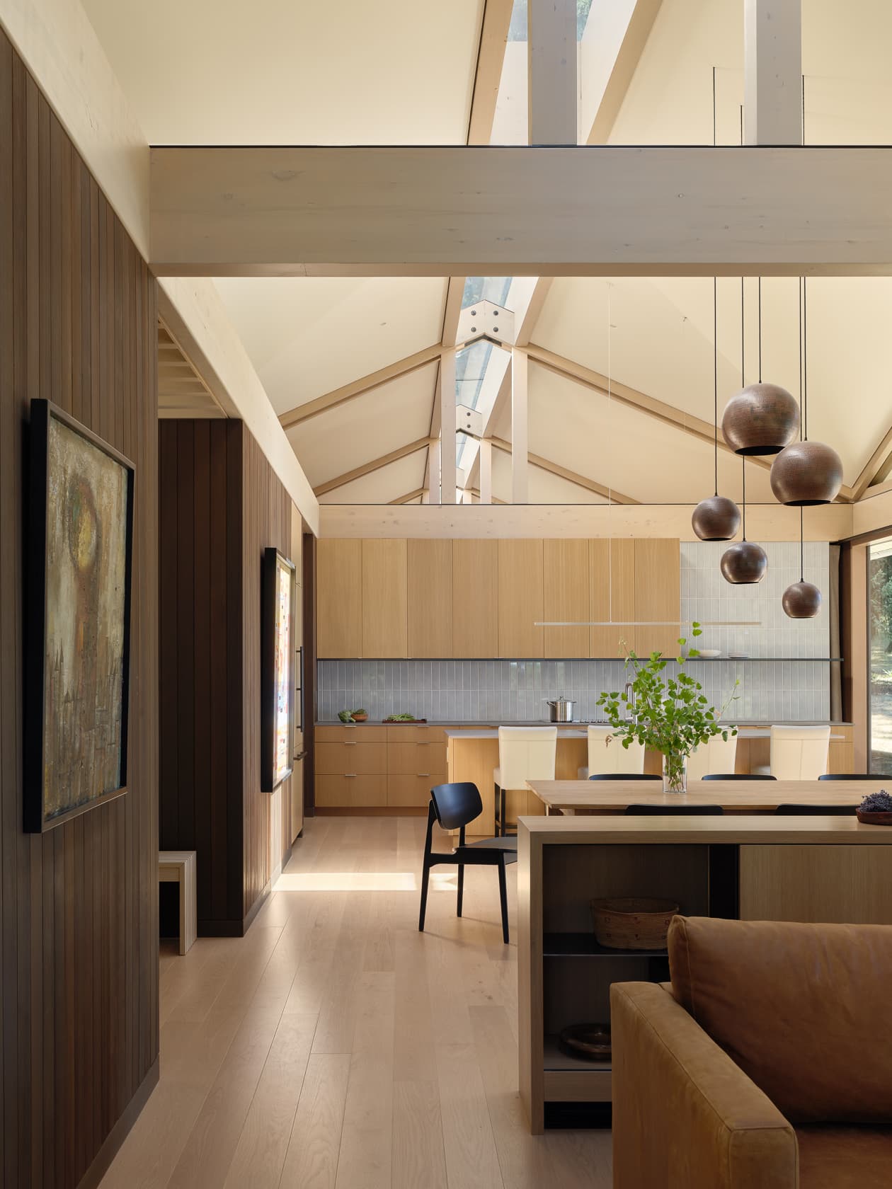Puget Sound Retreat - Living to Kitchen; A Parallel Architecture