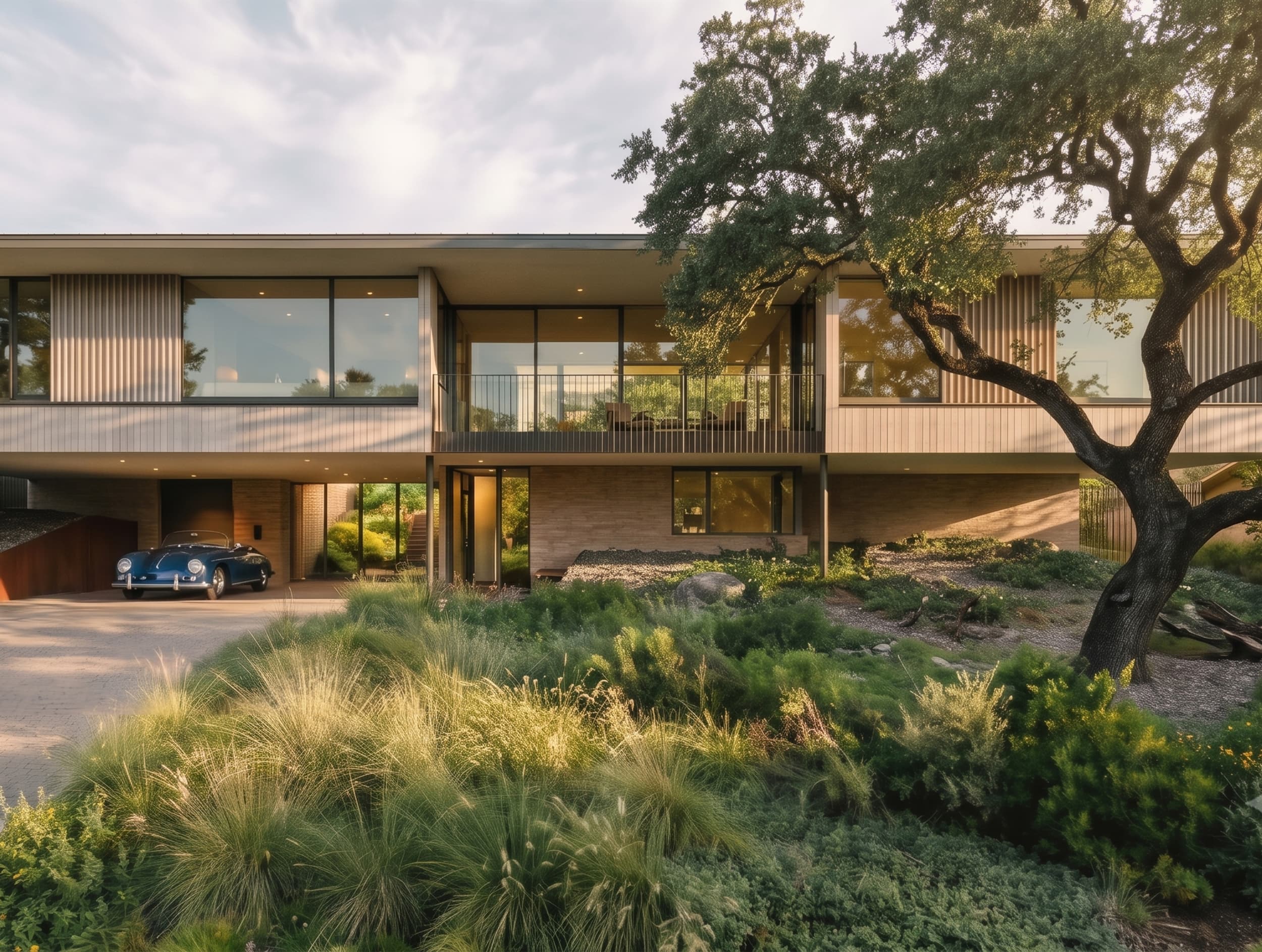 Cliffside Residence - Front Elevation; A Parallel Architecture
